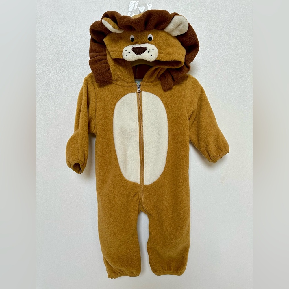 Infant Baby Lion Halloween Costume 0-3 months with gloves & footies Brown